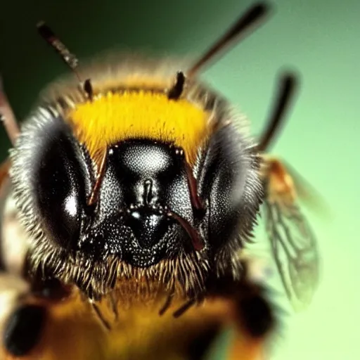 Image similar to a bee with a human head