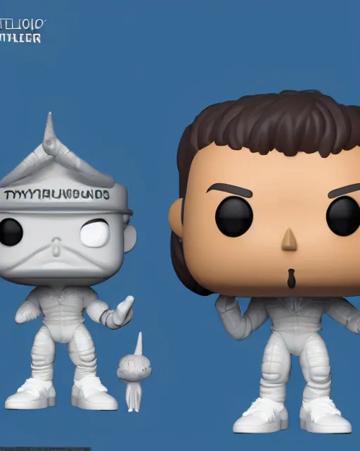 Image similar to full body 3d render of trymacs as a funko pop, studio lighting, white background, blender, trending on artstation, 8k, highly detailed