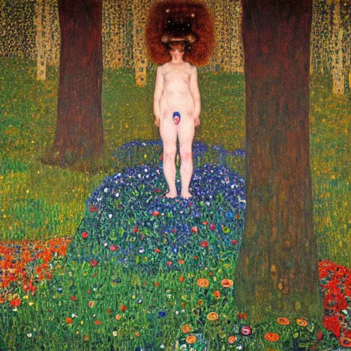 Prompt: forest guardian by gustav klimt