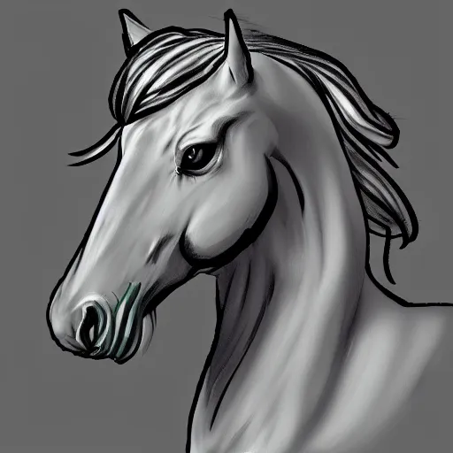 Image similar to a mutant horse,digital sketch