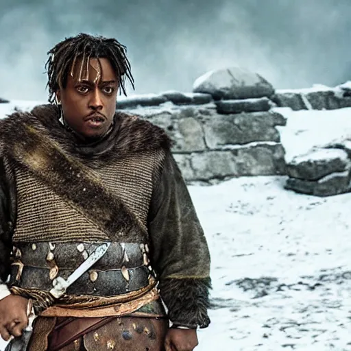 Prompt: juice wrld in vikings 4 k detailed super realistic