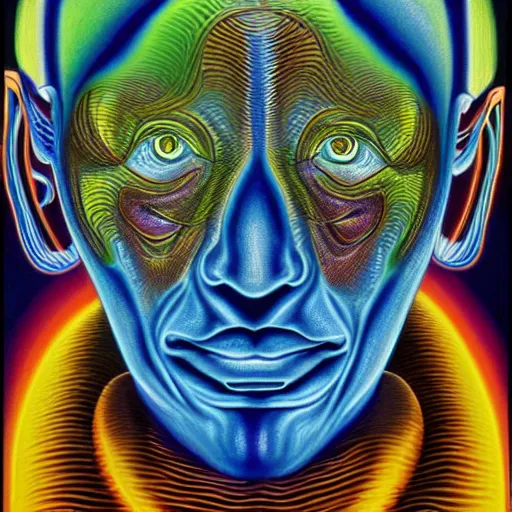 Prompt: a computer by Alex Grey