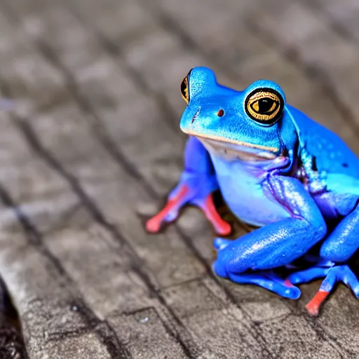 Image similar to a blue frog