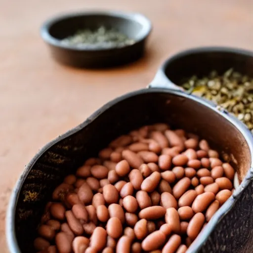 Image similar to photo of cat in cooked beans, 50mm, beautiful photo