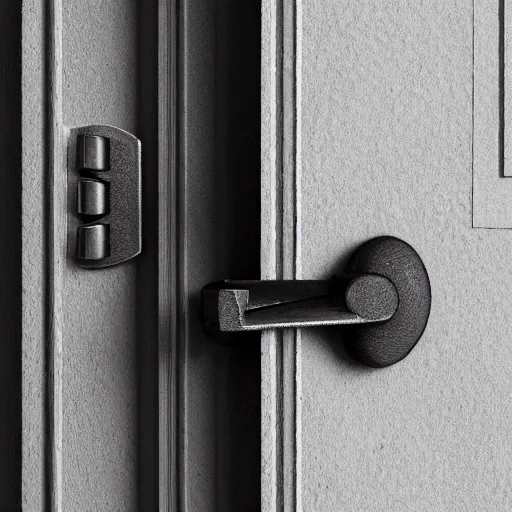 Image similar to tons of door latches leaning on floor of room, concept art, trending on artstation, highly detailed, intricate, sharp focus, digital art, 8 k