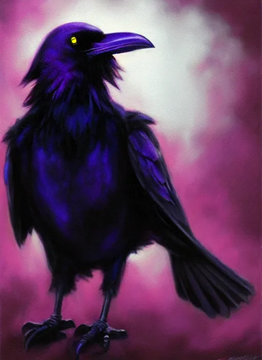 Prompt: a Raven Pokemon, by Casey Baugh, Steve Caldwell, Gottfried Helnwein, and Artgerm, 8k resolution, masterpiece work.