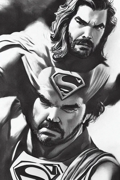 Image similar to matt berry as superman, highly detailed face