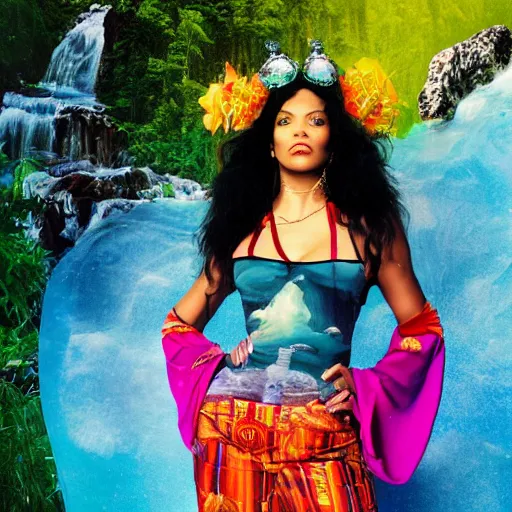 Image similar to a portrait of a character in a scenic environment by David Lachapelle