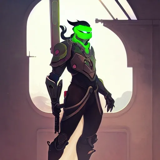 Image similar to Genji from Overwatch , highly detailed, digital painting, artstation, concept art, sharp focus, illustration, art by greg rutkowski and alphonse mucha