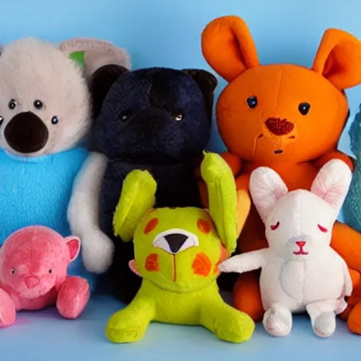 Image similar to cutie stuffed animal friends