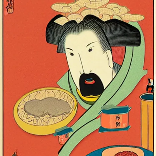 Image similar to ukiyo - e art of mcdonald ’ s