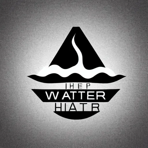 Image similar to water logo, single color, black background.