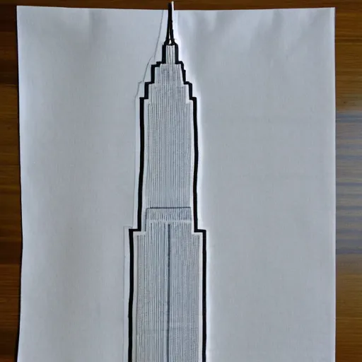 Image similar to empire state building surrounded in paper towel