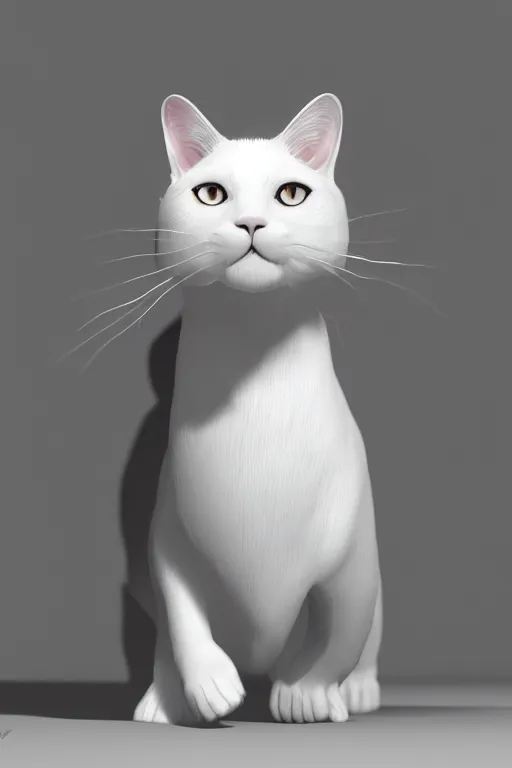 Image similar to a white cat wearing a formal overcoat, hyperrealistic, concept art, octane render, unreal engine 5, trending on DeviantArt, highly detailed, high quality, 8K, soft lighting, cute, studio background, studio lighting, realistic face, trending on Artstation, elegant clothes, profile picture