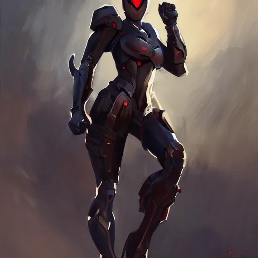 Image similar to greg manchess portrait painting of an armored dark female ironman spiderman as overwatch character, medium shot, asymmetrical, profile picture, organic painting, sunny day, matte painting, bold shapes, hard edges, street art, trending on artstation, by huang guangjian, gil elvgren, ruan jia, greg rutkowski, gaston bussiere