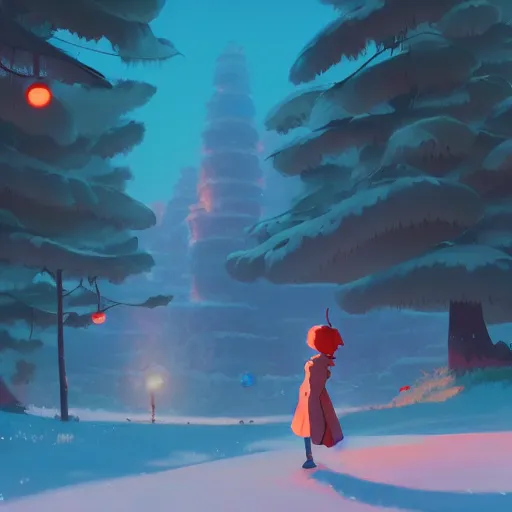 Prompt: enjoying the holidays, detailed, cory loftis, james gilleard, atey ghailan, makoto shinkai, goro fujita, studio ghibli, rim light, exquisite lighting, clear focus, very coherent, plain background