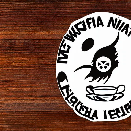 Prompt: ninja coffee logo sign