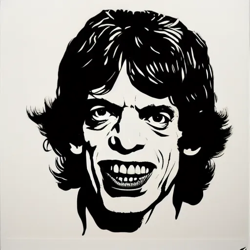 Image similar to individual mick jagger aged 2 4 silk screen butcher billy style