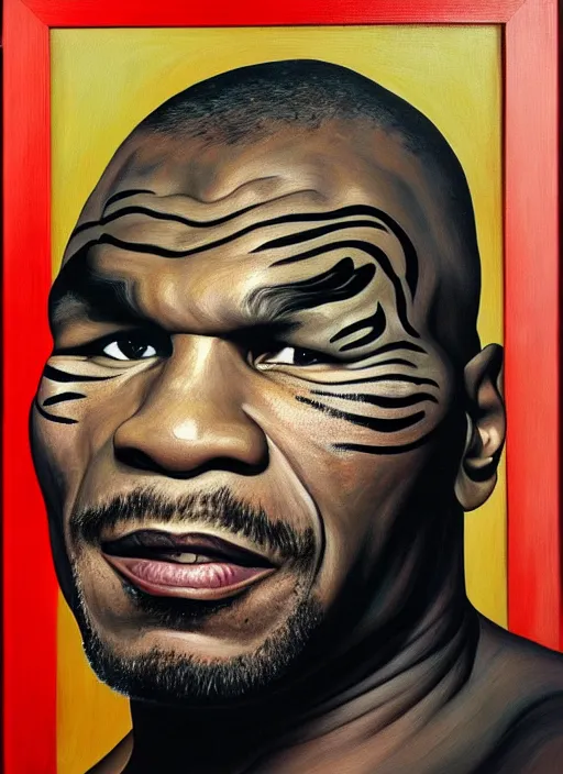 Image similar to oil portrait of mike tyson : : painted by chicago painter ivan albright in 1 9 4 5