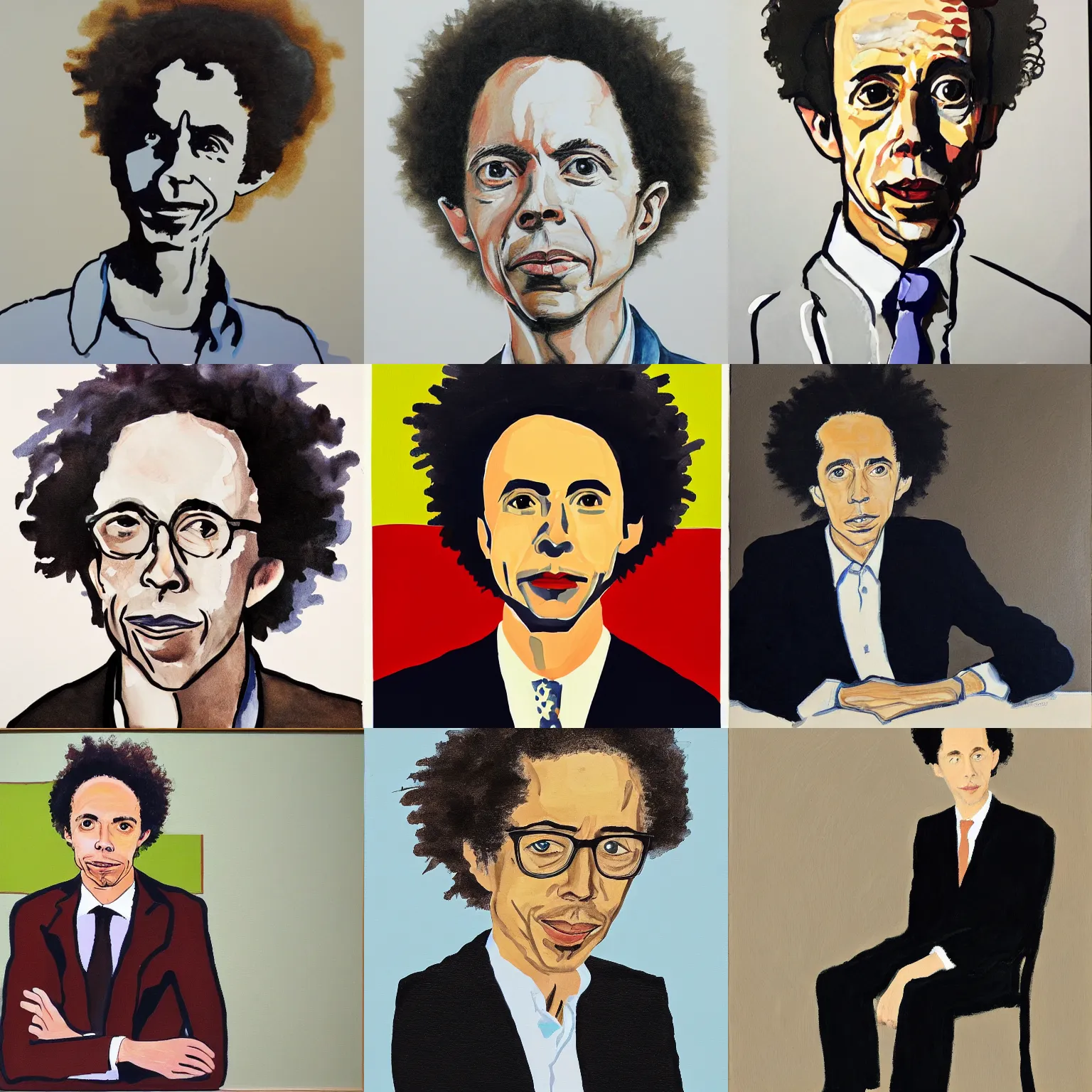 Prompt: portrait malcolm gladwell by elizabeth peyton