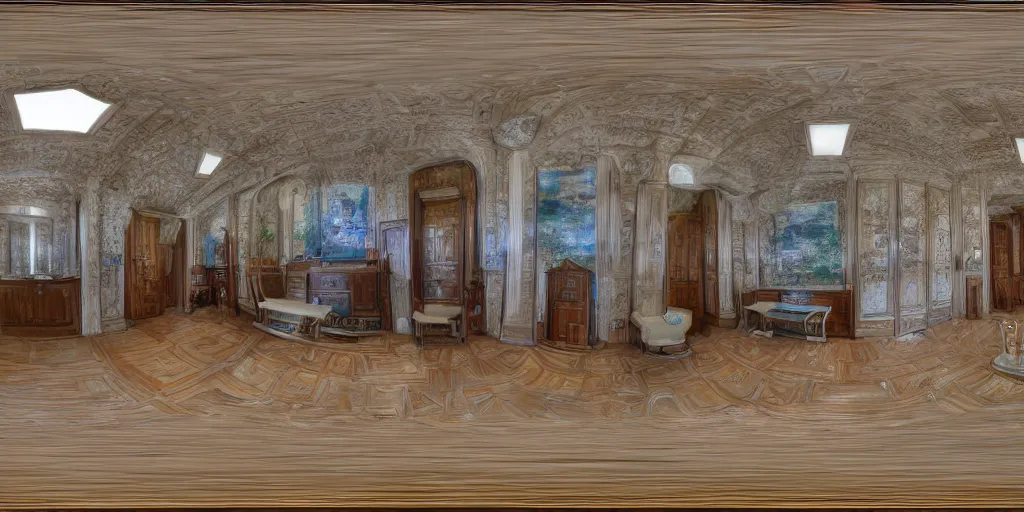 Image similar to equirectangular room