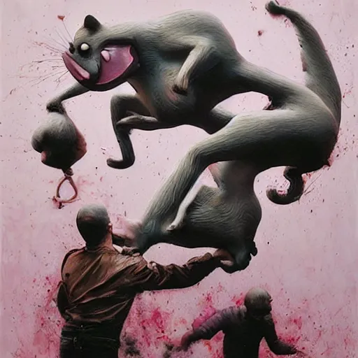 Prompt: The Pink Panther, Artwork by Jeremy Jeremy Geddes