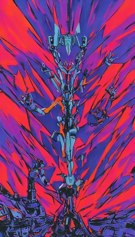 Prompt: psytrance artwork, from evangelion