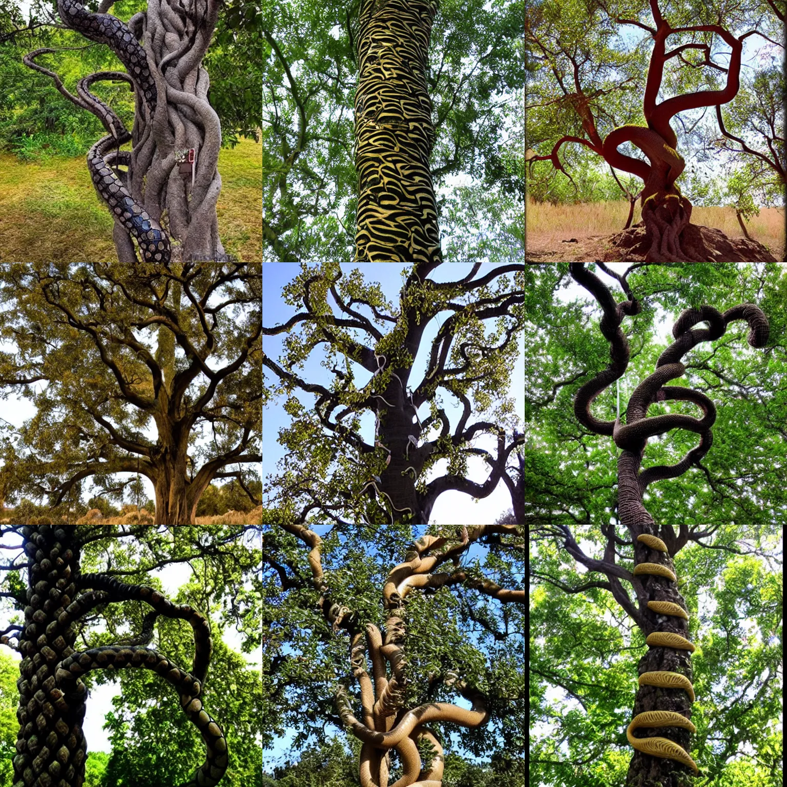 Prompt: snake tree