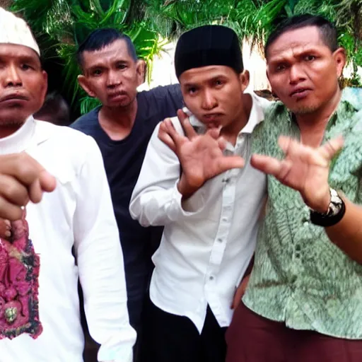 Image similar to gang sign from'javanese gangster rapper reastically