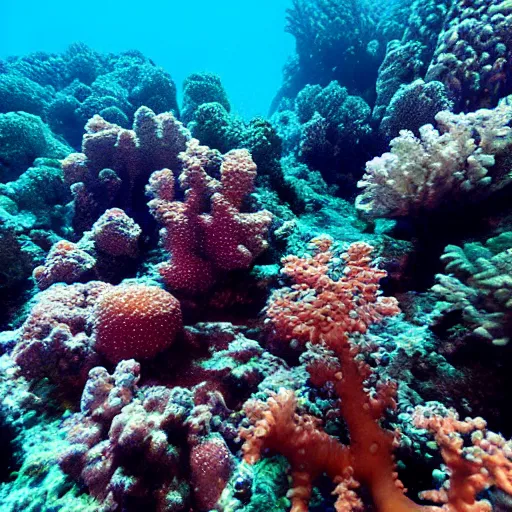 Prompt: lush underwater coral compound
