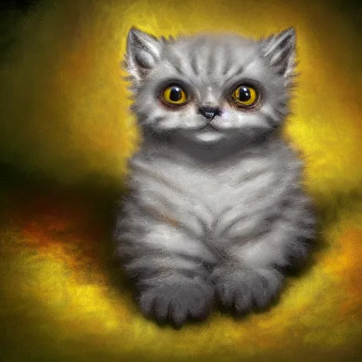 Image similar to rescue from the underworld, shadows of the past, chubby moss kitten, highly detailed, digital painting, HDRI, by tyler boswell and jeff easley, vivid colors, high contrast, 8k resolution, intricate, photorealistic, smooth