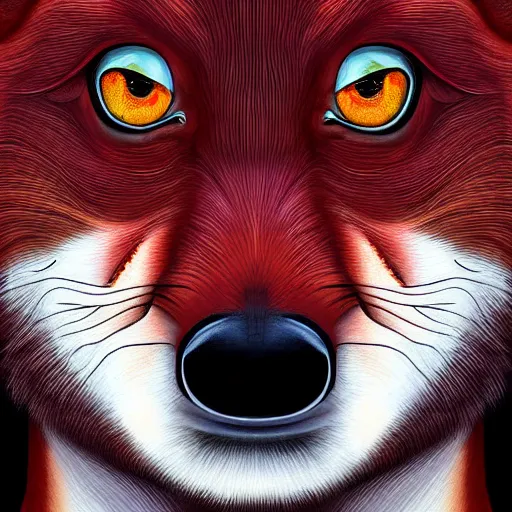 Image similar to zoomorphic a red face wolf, pepe the frog like face, digital painting, ultra sharp, by gary cook