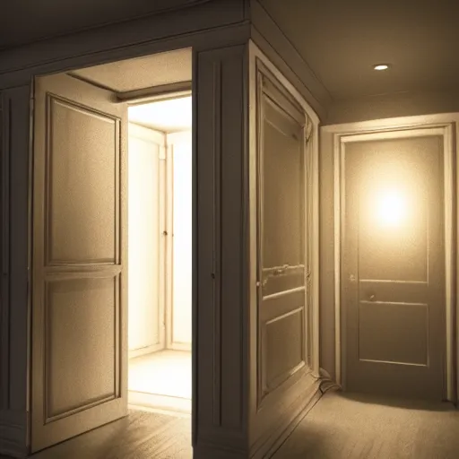 Image similar to a closet leading to narnia, octane render, unreal engine, hyper detailed, volumetric lighting