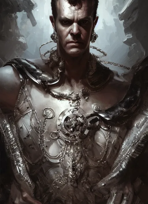Prompt: Portrait of Caligula, marvel comics, dark, intricate, highly detailed, smooth, artstation, digital illustration by Ruan Jia and Mandy Jurgens and Artgerm and Wayne Barlowe and Greg Rutkowski and Frank Frazetta