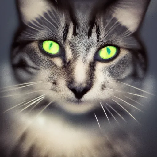 Image similar to matte painting of a cat with laser eyes