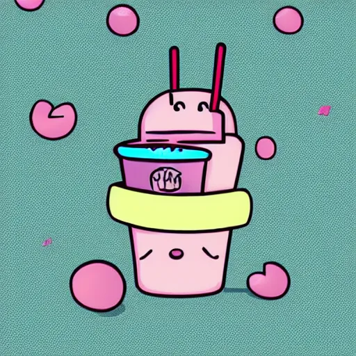 Image similar to cute moth wearing a hoodie and drinking boba tea, pastel colors, lighthearted, adorable, digital art