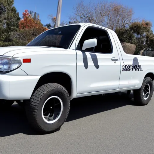 Image similar to Inflatable white Toyota pickup with paint splatter