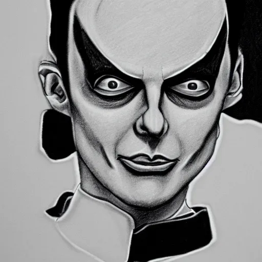 Image similar to pencil illustration of Klaus nomi highly detailed, cinematic,