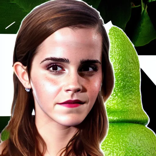 Image similar to emma watson as an avocado