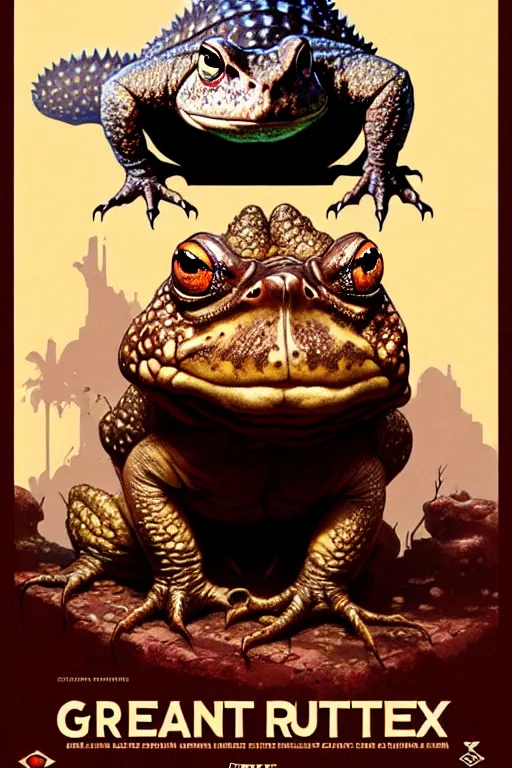 Prompt: greg rutkowski poster. giant gross toad