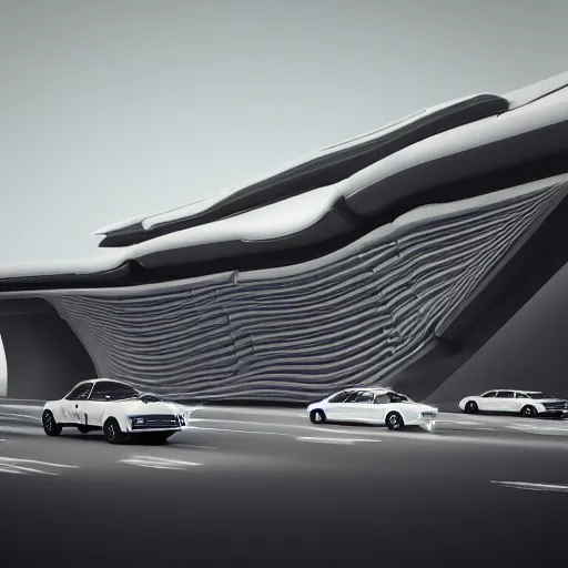 Image similar to sci-fi cars : wall near structure on : the coronation of napoleon painting : and digital billboard in the middle, in style of zaha hadid, suprematism composition, unreal engine 5, keyshot, octane, artstation trending, ultra high detail, ultra photo realistic, 8k, 16k, in plastic, dark, tilt shift,