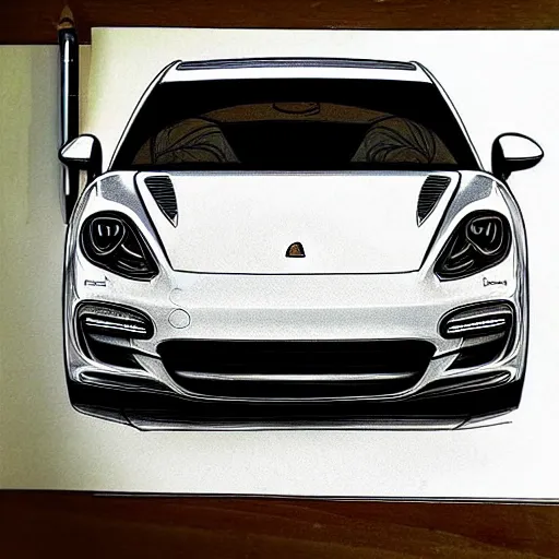 Prompt: “Porsche Panamera hand-drawn sketch”