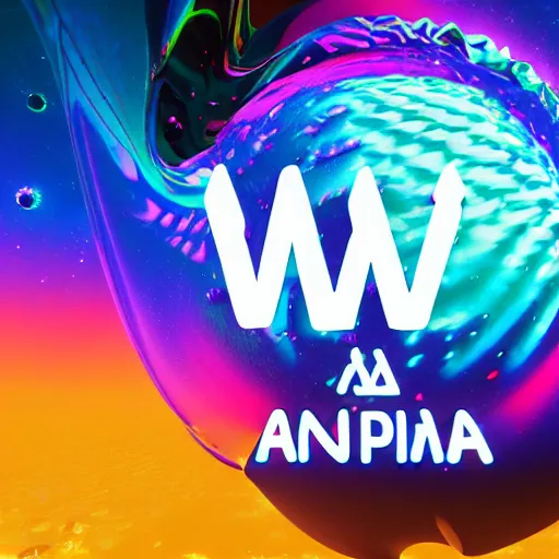 Image similar to a and w vaporwave logo, colorful, digital art, cosmic, 3 d high definition, trending on art station, photorealistic, high resolution, 8 k, octane, hyper detailed, insane details, intricate, elite, ornate, elegant trend, highly detailed and intricate, sharp focus, photography, unreal engine