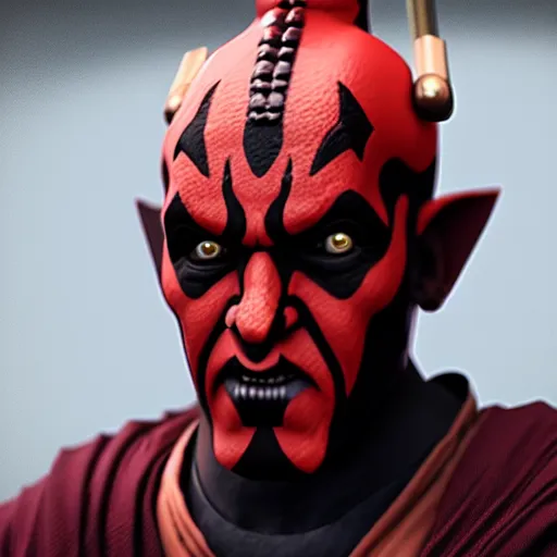 Image similar to realistic 8k render of darth maul as grogu