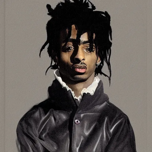 Image similar to a portrait of Playboi Carti in the style of Francisco Goya, dark, creepy, high contrast, nihilistic