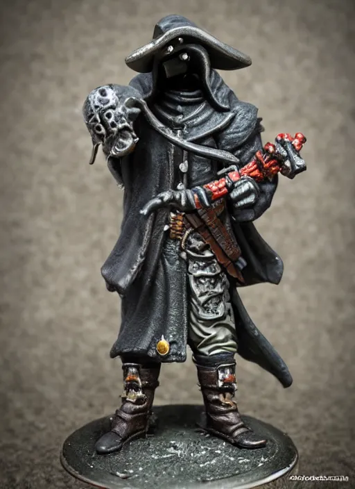 Prompt: 8 0 mm resin detailed miniature of a warhammer 4 0 k plague doctor, product introduction photos, 4 k, full body,