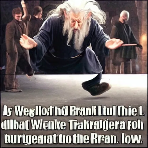 Prompt: Gandalf breakdancing