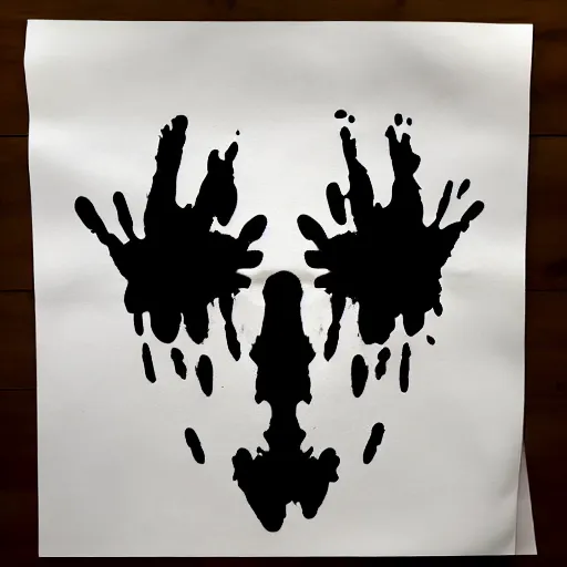 Prompt: one big inkblot on the paper, rorschach test, symmetrical, lightly styled to Vincent van Gogh