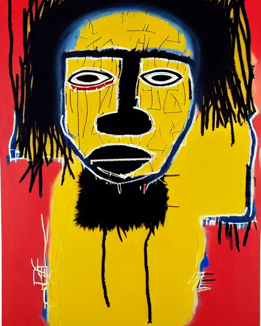 Image similar to A extremely highly detailed majestic hi-res beautiful immaculate head and shoulders award winning painting masterpiece of the face of a strong black african man by Jean-Michel Basquiat, 8k, high textures, hyper sharp, insanely detailed and intricate, super detailed, 8k HDR high quality