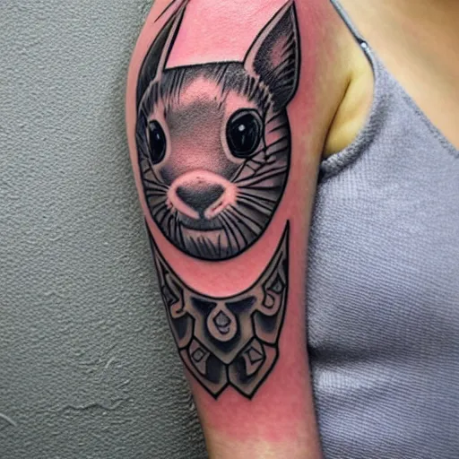 Image similar to a tattoo of a white rabbit